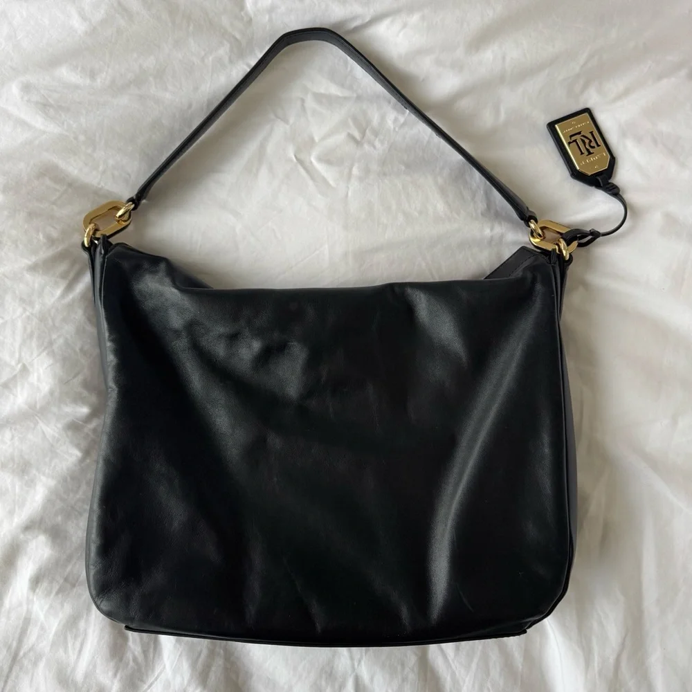 Ralph Lauren Black Leather Shoulder Bag - Picture 2 of 6